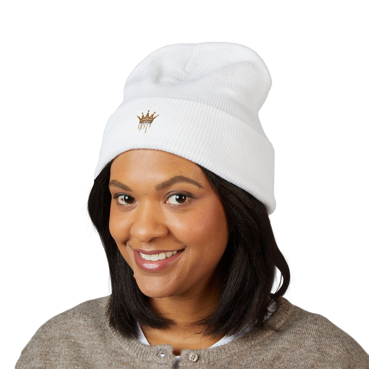 HAXSON Crown Beanie Hat – White