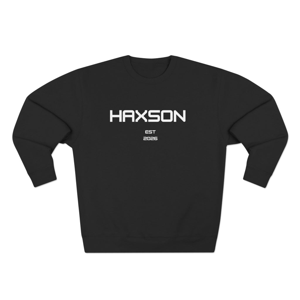 HAXSON Black Logo Crewneck Sweatshirt – Est. 2026 | Drop 01