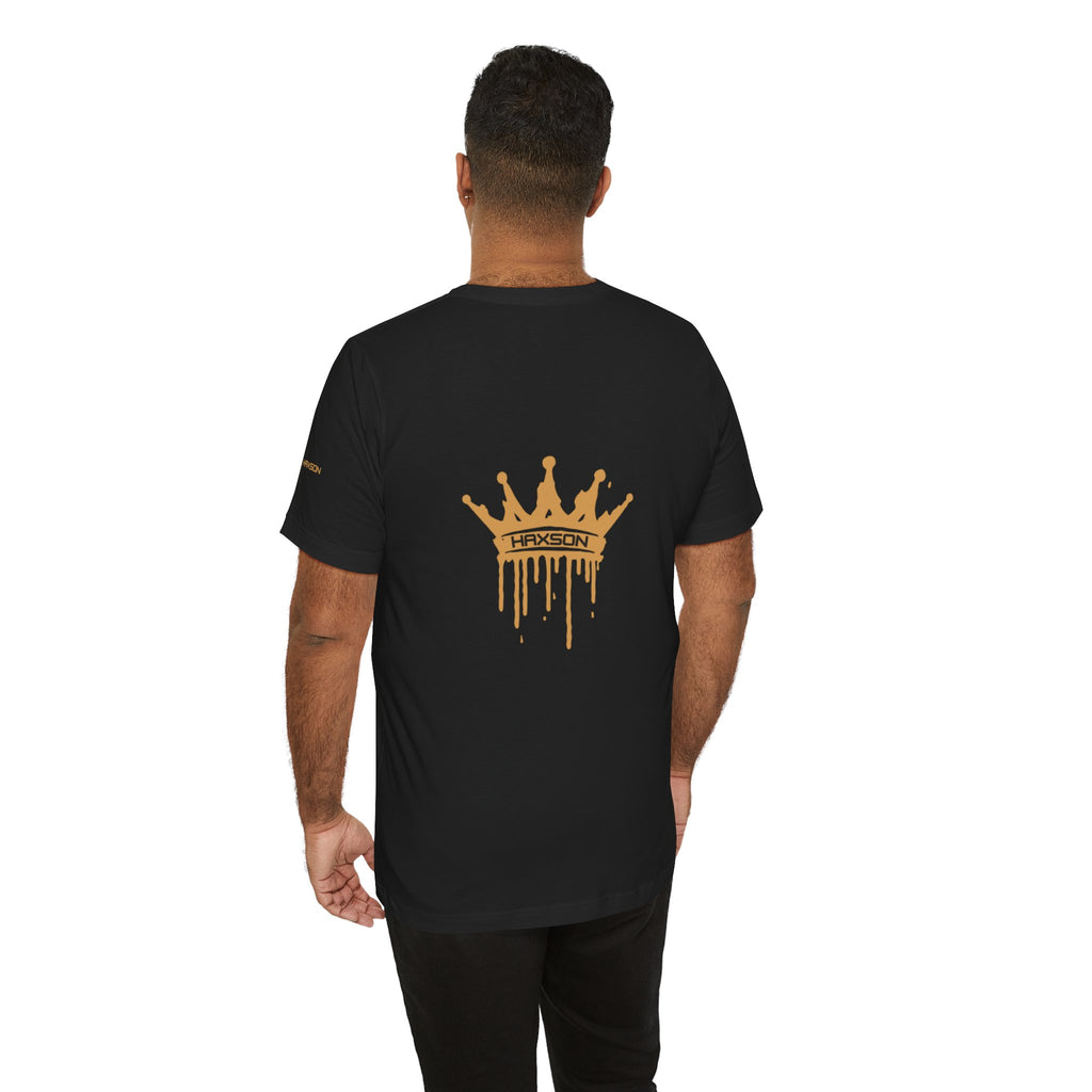 Black Haxson t shirt model back