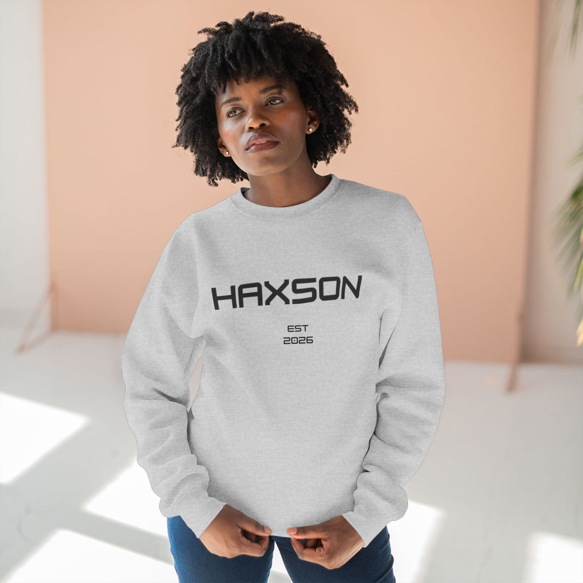 HAXSON Grey Logo Crewneck Sweatshirt – Est. 2026 | Drop 02