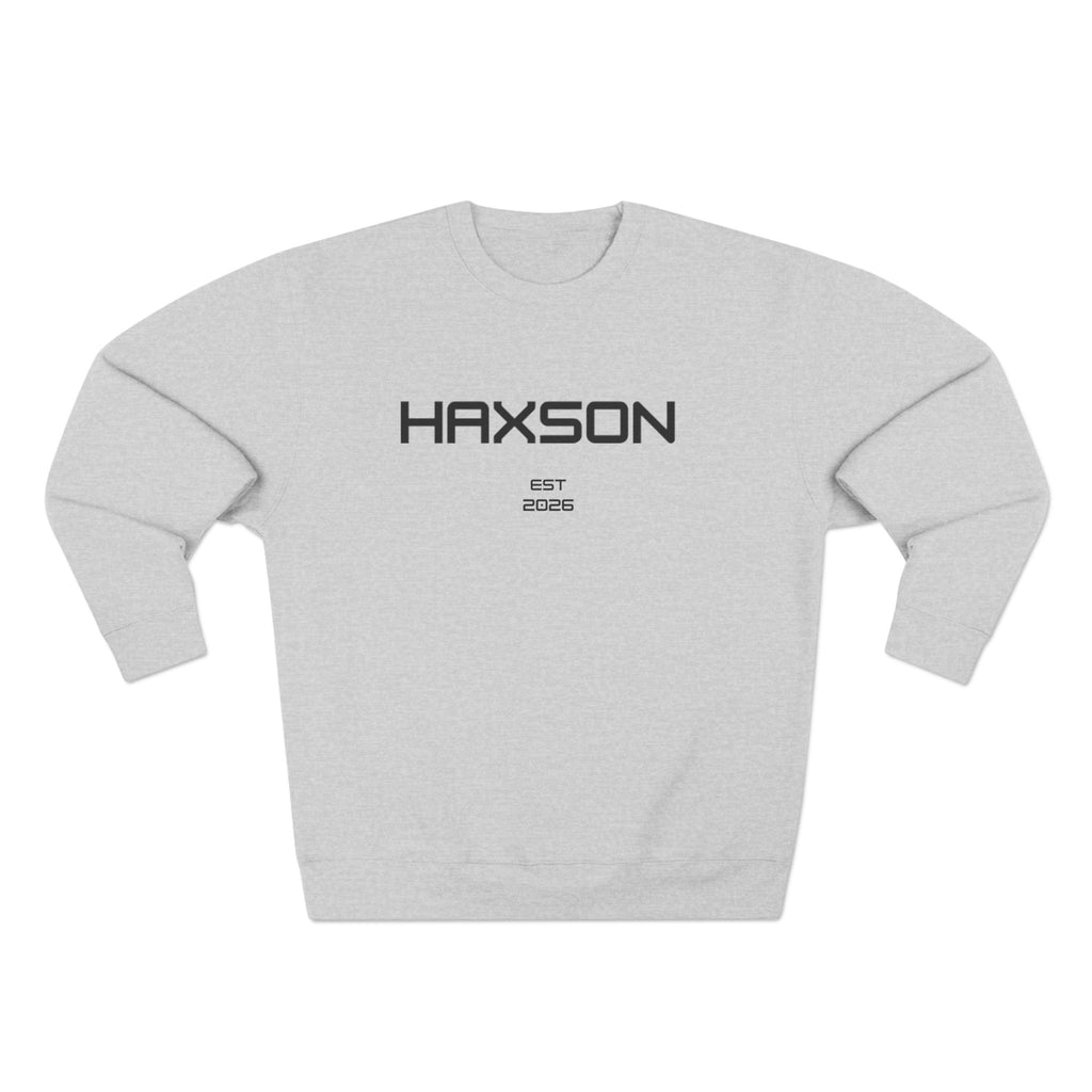 HAXSON Grey Logo Crewneck Sweatshirt – Est. 2026 | Drop 02