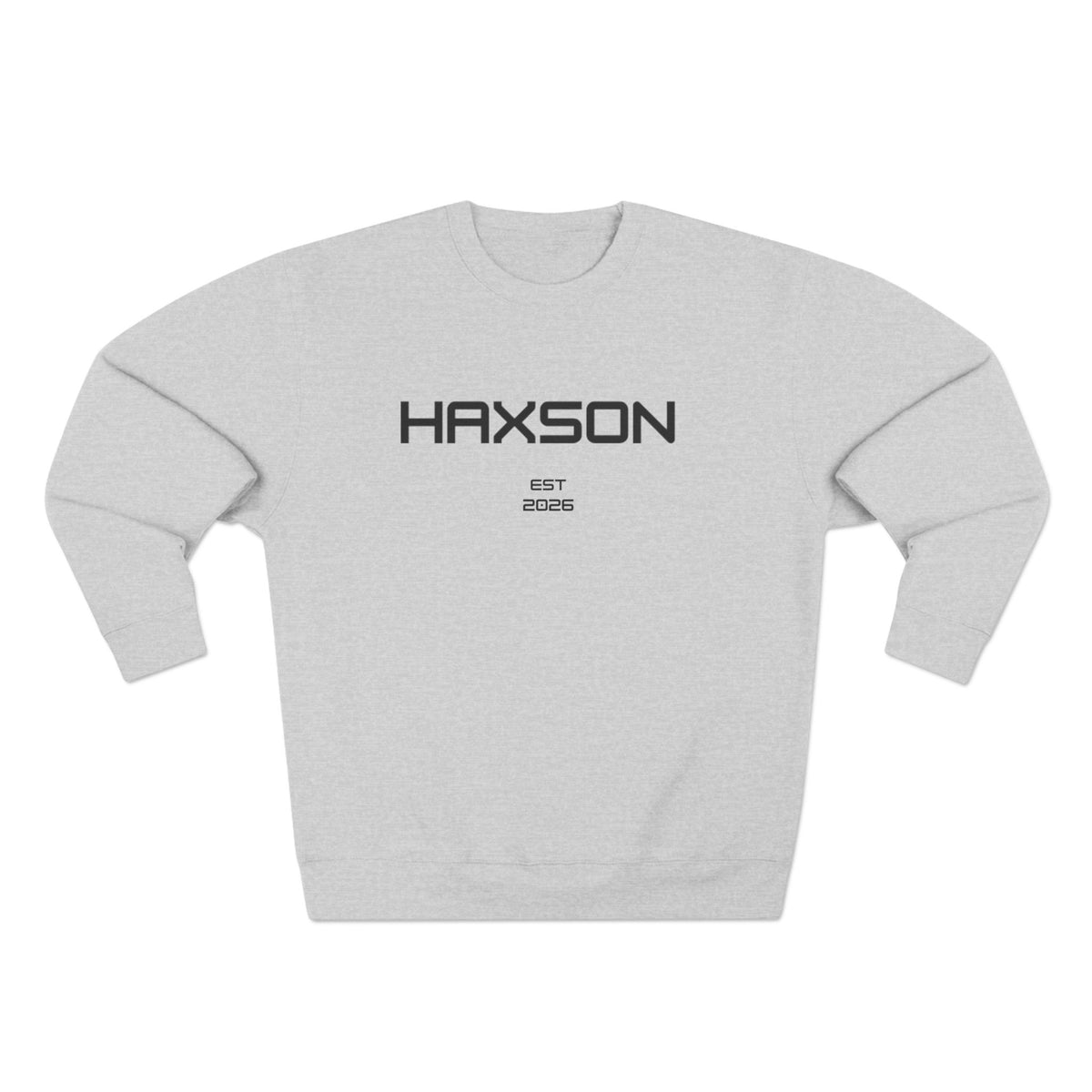 HAXSON Grey Logo Crewneck Sweatshirt – Est. 2026 | Drop 02