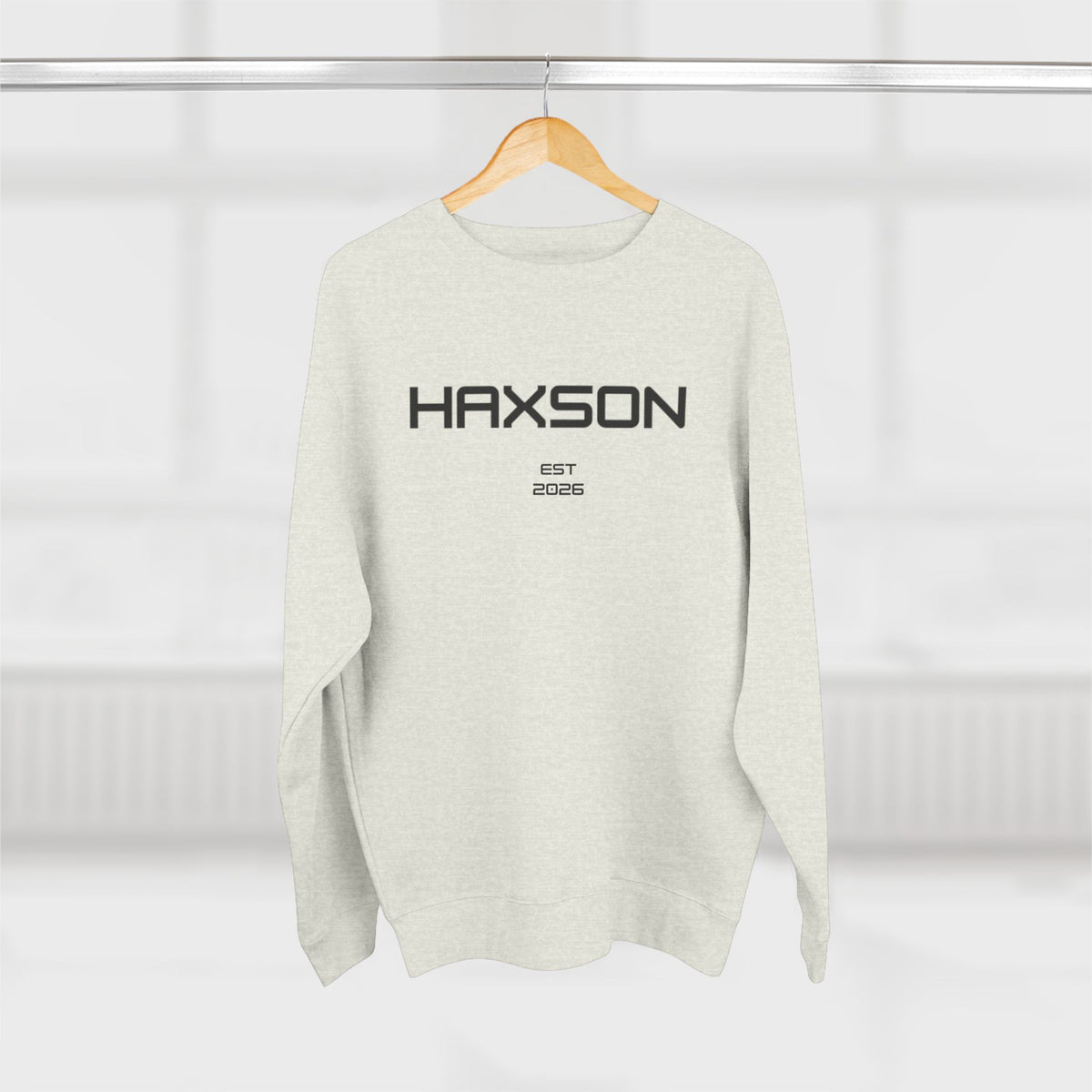 HAXSON Oatmeal Logo Crewneck Sweatshirt – Est. 2026 | Drop 02