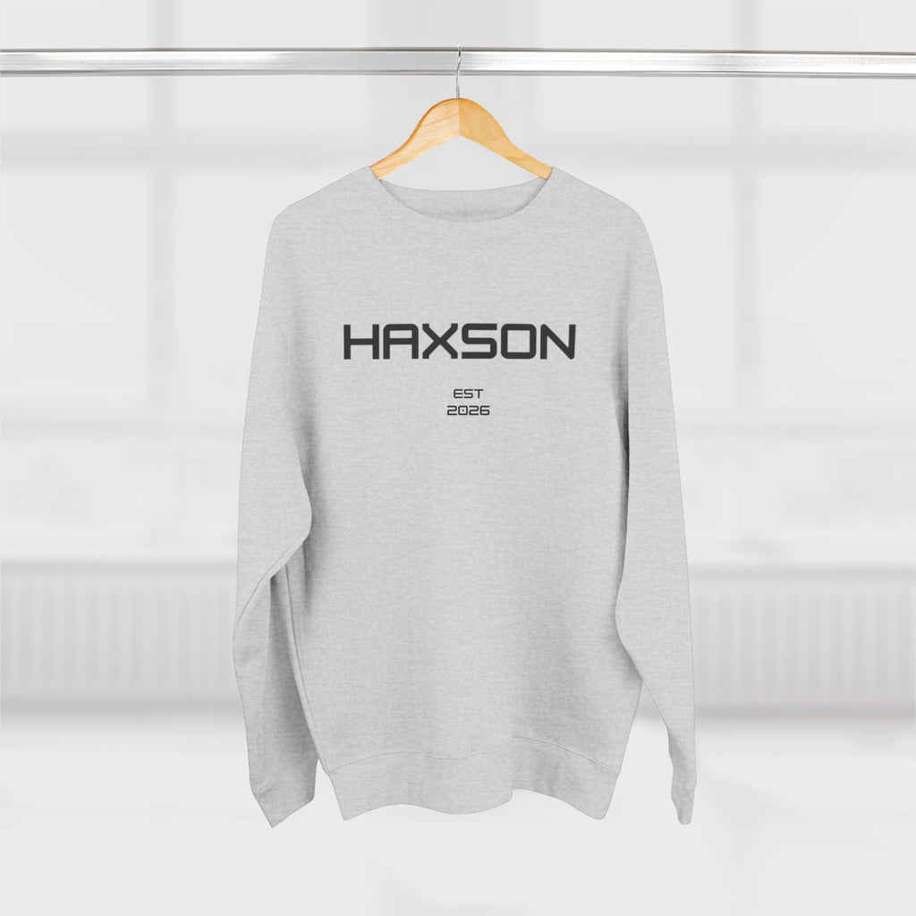 HAXSON Grey Logo Crewneck Sweatshirt – Est. 2026 | Drop 02