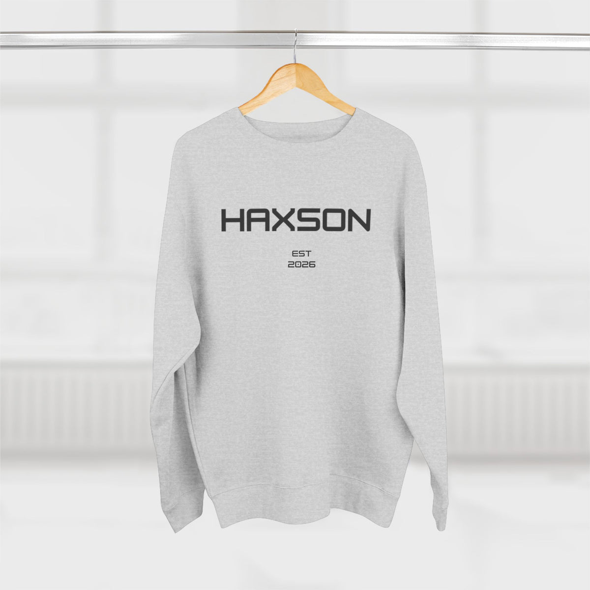 HAXSON Grey Logo Crewneck Sweatshirt – Est. 2026 | Drop 02