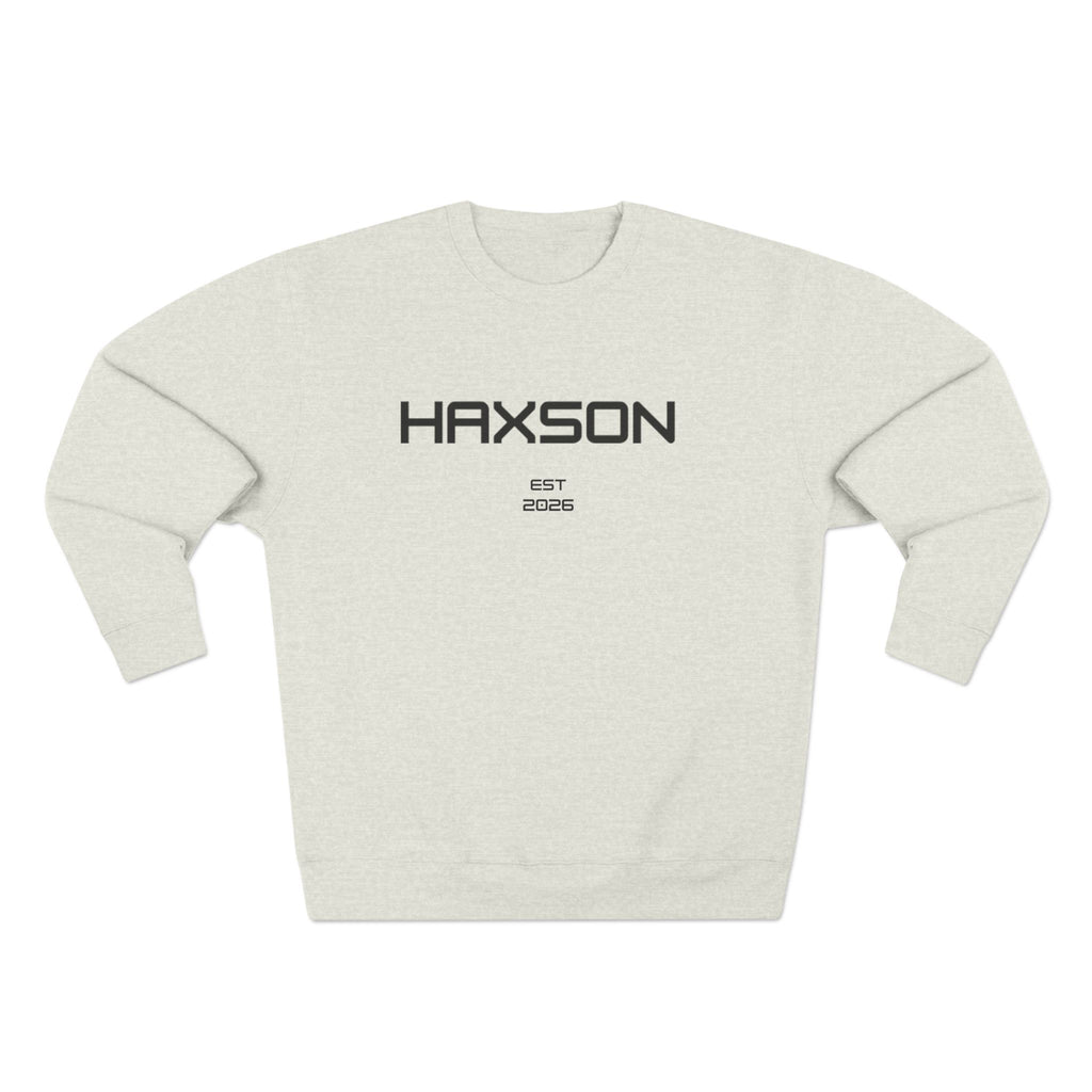 HAXSON Oatmeal Logo Crewneck Sweatshirt – Est. 2026 | Drop 02