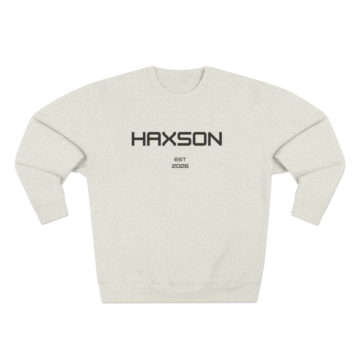 HAXSON Oatmeal Logo Crewneck Sweatshirt – Est. 2026 | Drop 02