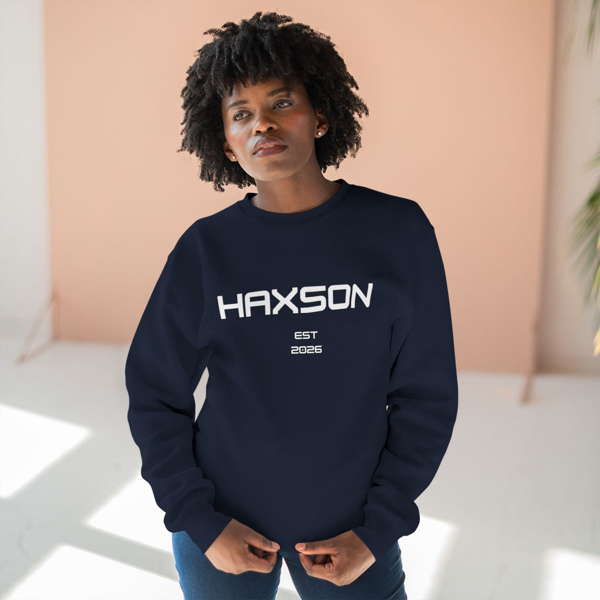 HAXSON Navy Logo Crewneck Sweatshirt – Est. 2026 | Drop 02
