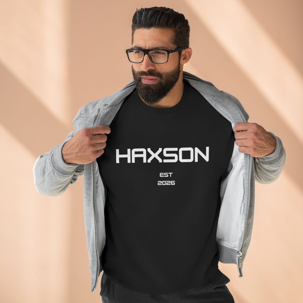 HAXSON Black Logo Crewneck Sweatshirt – Est. 2026 | Drop 01