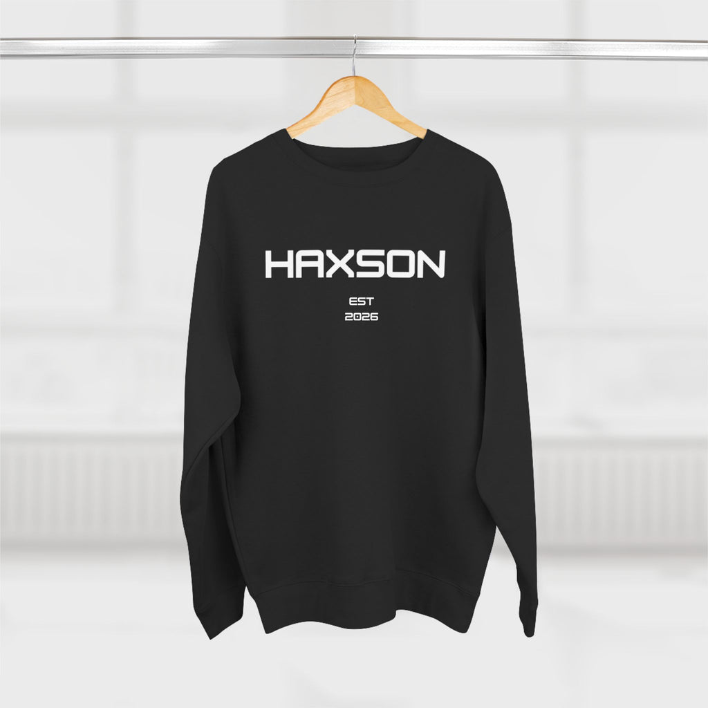 HAXSON Black Logo Crewneck Sweatshirt – Est. 2026 | Drop 01