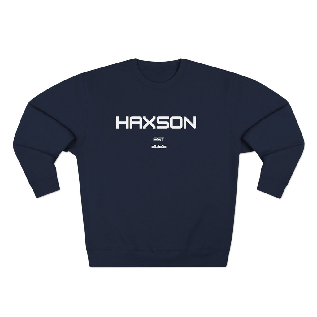 HAXSON Navy Logo Crewneck Sweatshirt – Est. 2026 | Drop 01